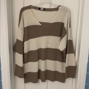 Brown and white sweater